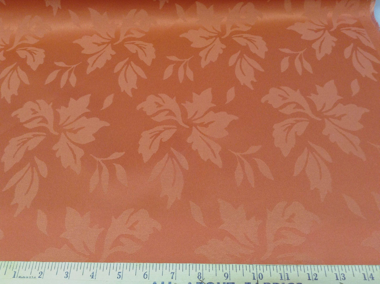 Tablecloth Jacquard Floral Terracotta Discount Designer Fabric Paylessfabrics Com