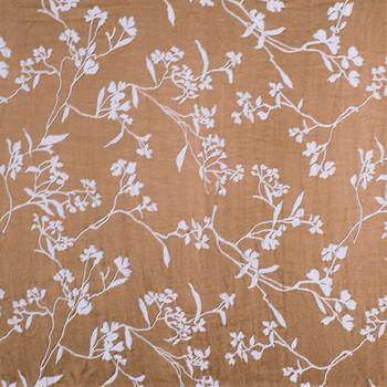 Fabric Robert Allen Beacon Hill Thale Cress Lt Taupe Embroidery Silk Floral 32HH