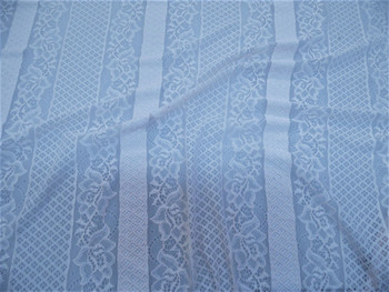 Discount Fabric Stretch Mesh Lace Periwinkle Embroidered Floral Stripe Sheer A40