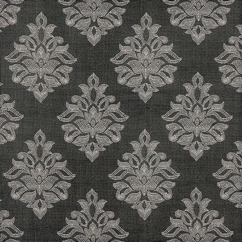 Fabric Robert Allen Beacon Hill Sea Rose Black White Silk Drapery HH36