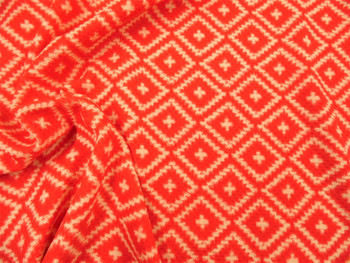 Printed Bullet Liverpool Textured Fabric 4 way Stretch Scuba Red Cream Diamond T101 Printed Bullet Liverpool Textured Fabric 4 way Stretch Scuba Red Cream Diamond T101