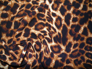 Printed Liverpool Textured Fabric 4 way Stretch Scuba Cheetah Dark Brown L608
