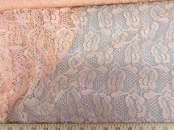 Discount Fabric Lace intricate Salmon Pink 3LC