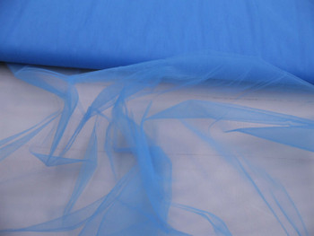 Nylon Tulle Sheer Fabric Turquoise Blue 54 inch wide DD313