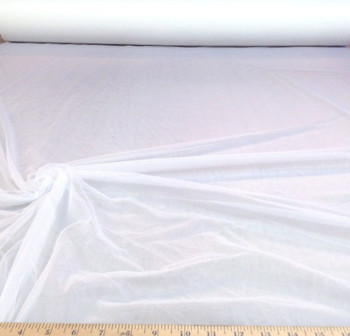 Discount Fabric Stretch Voile White 108 inch Sheer PAY101