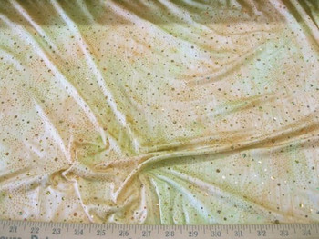 Discount Fabric Fancy Lycra Spandex Gold Sequined Orange Green Tie-Dye 103FL