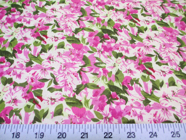 Discount Fabric Cotton Apparel Lavender and Green Floral 307K