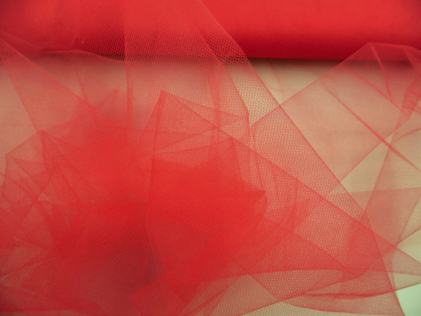 Nylon Tulle Sheer Fabric Red 54 inch wide DD302