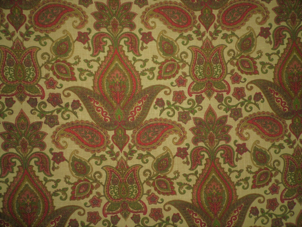 Belle Maison Sullivan Linen Upholstery Drapery Fabric Autumn Paisley Floral NN36