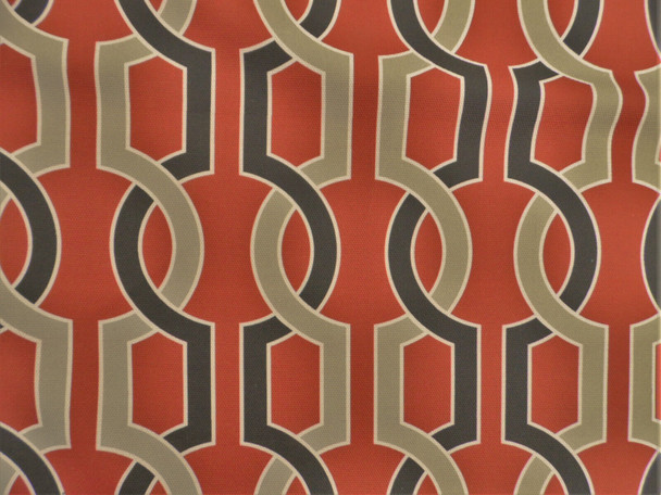 Belle Maison Harlow Cotton Upholstery Drapery Fabric Crimson Geometric MM48