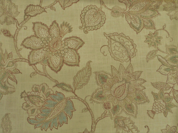 Belle Maison Celine Linen Upholstery Drapery Fabric Natural Floral NN17