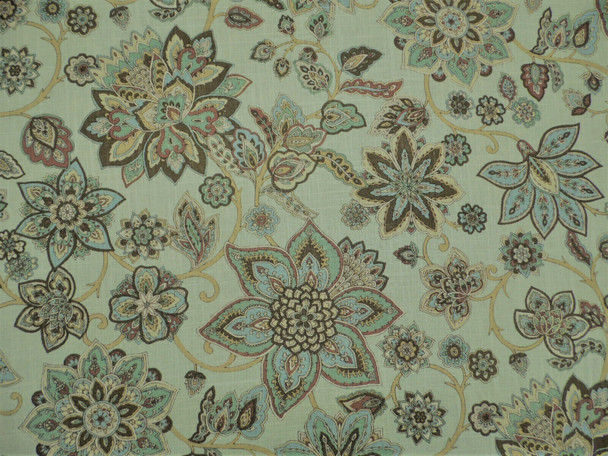 Belle Maison Cassidy Linen Upholstery Drapery Fabric Spa Floral NN19