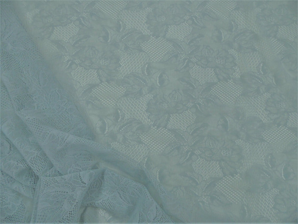 Stretch Lace Apparel Fabric Sheer Floral Powder Blue XX100