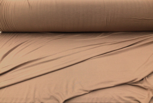 96% Viscose Bamboo 4% Spandex Fabric 4 way Stretch Latte Brown B422