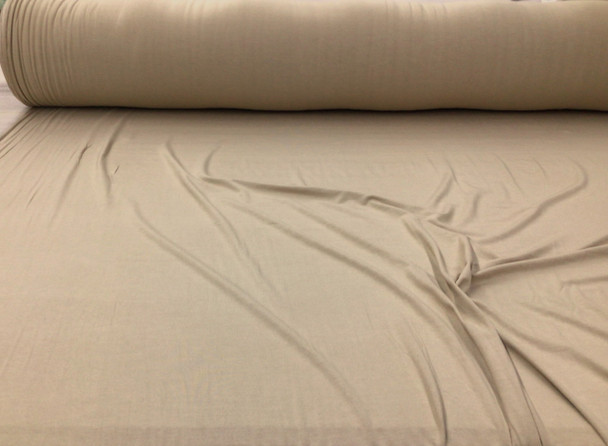 96% Viscose Bamboo 4% Spandex Fabric 4 way Stretch Taupe B420