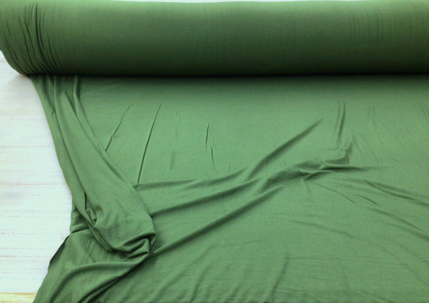 96% Viscose Bamboo 4% Spandex Fabric 4 way Stretch Olive Green B212