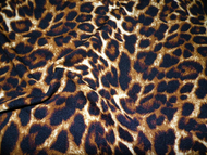 Bullet Printed Liverpool Textured Fabric 4 way Stretch Cheetah Animal Brown Black T22