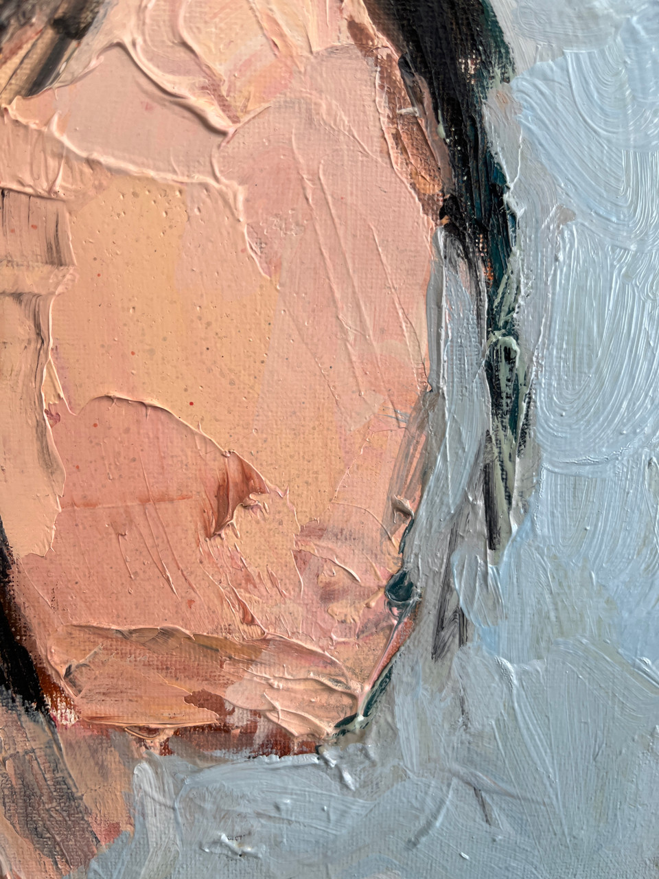 She Didn't Need A Name 11x14 abstract portrait oil painting asian