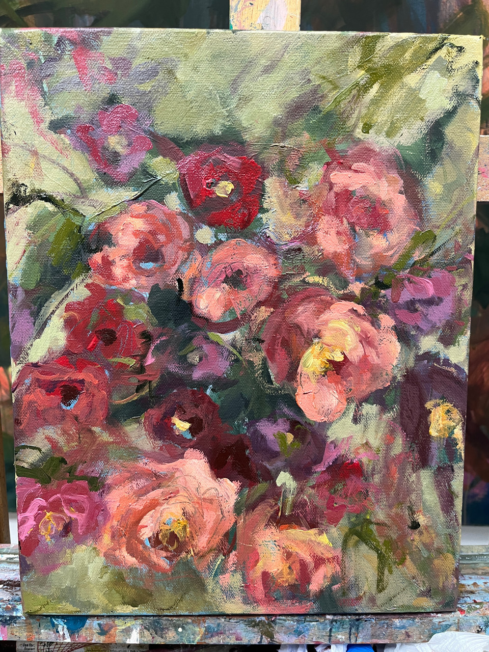 Garden Shed – Romantic Impressionist Floral Oil Painting