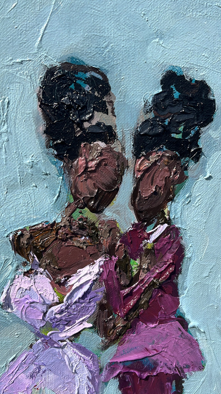 Keeper of my soul 12x16 abstract textured oil painting portrait