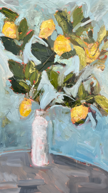 I still need you here, Lemons in vase  canvas print