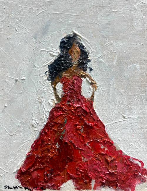 I call the shots 8x10 in abstract portrait oil painting,