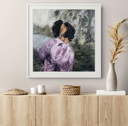 Open your timid voice -Textured black woman portrait canvas print