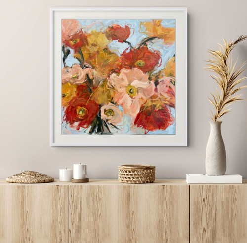 Maybe We can sleep in - Textured floral canvas print muted background
