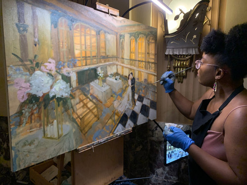 Live painting magic at the Speed Art Museum ?✨ I had the honor of capturing a special moment on canvas, surrounded by art lovers and rich history in the heart of Louisville, KY. There’s something powerful about creating in real time—every brushstroke is part of the story. Speed Art Museum live painting, Shakia Harris artist, Louisville event artist, Kentucky live painter, live wedding painter, Black female artist, museum art event, art entertainment