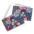 Coco Wristlet - Purple pink & Teal Abstract Flowers Clutch Bag white zipper