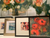 framed rose bush, abstract impressionist roses canvas print