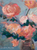Abstract rose wall art with expressive pink, coral and teal flowers by Shakia Harris