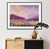 pink sky landscape oil painting & framed print