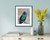 Apple of my eye, hummingbird textured vertical canvas print
indigo capped bird painting