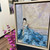 Visit the past but don’t stay there -12x16 textured Abstract Portrait Oil Painting - blue gown