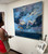 I Forgot How To Breathe, 48x48 textured seascape landscape gallery wrapped abstract oil painting