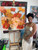 Maybe we can sleep in 36x36 gallery wrapped abstract oil painting Icelandic poppies