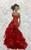 Textured red dress portrait - limited edition canvas print contemporary fine art  print