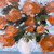Shop I’ll Take Care of You, an original 8x8 textured floral oil painting in terracotta, orange, blue and green. Signed, varnished and ready to hang.