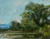 Discover A Path Bathed in New Light, an original textured oil landscape by award-winning artist Shakia Harris, featuring lush greens, luminous blue skies, and expressive brushwork.