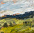 Shop I See Trees of Green, a 4x4 original textured oil landscape by Shakia Harris featuring rolling green fields, distant hills, and a luminous blue sky.