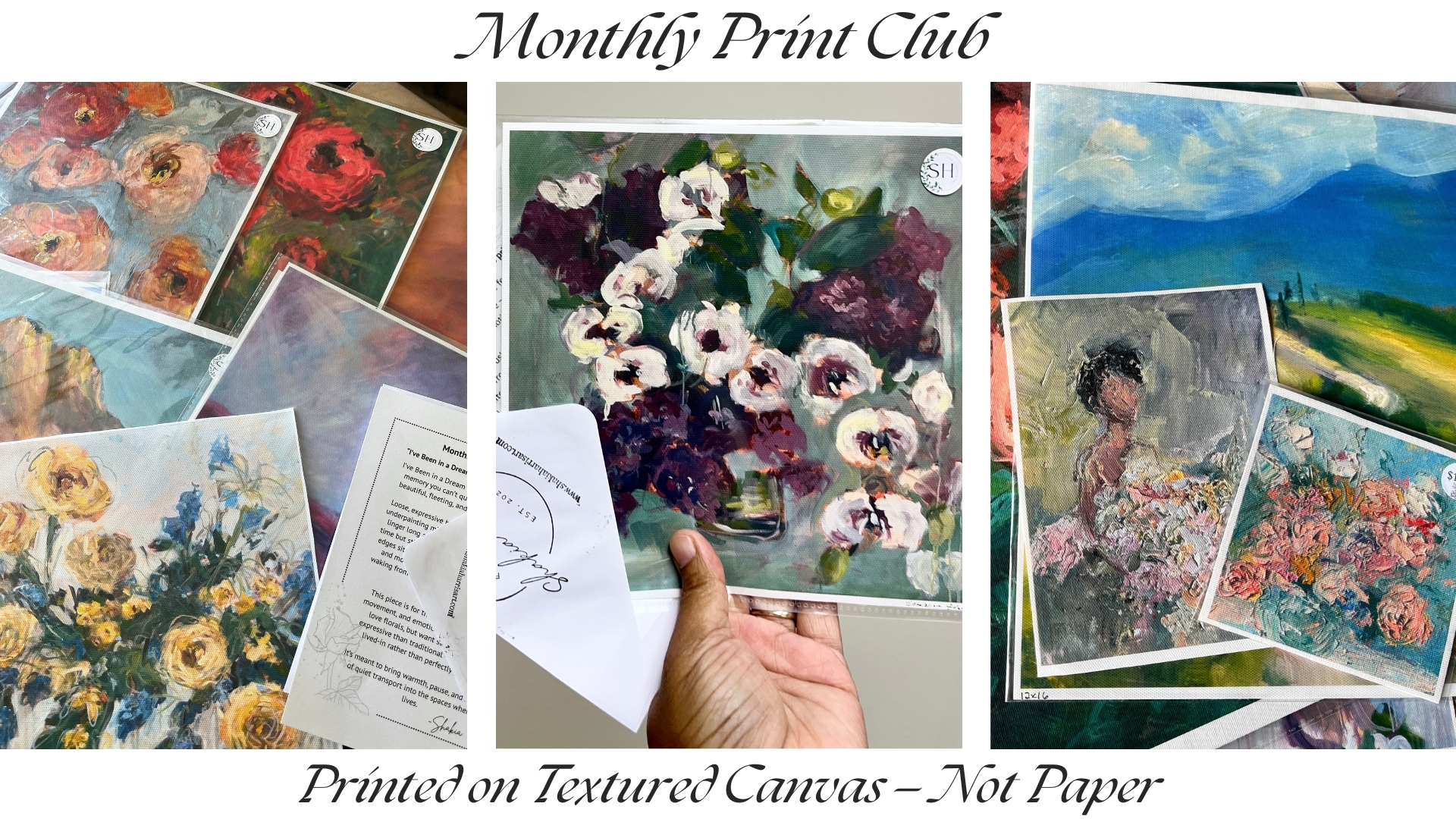 monthly subscription art print canvas art club snail mail shakia harris garden decor