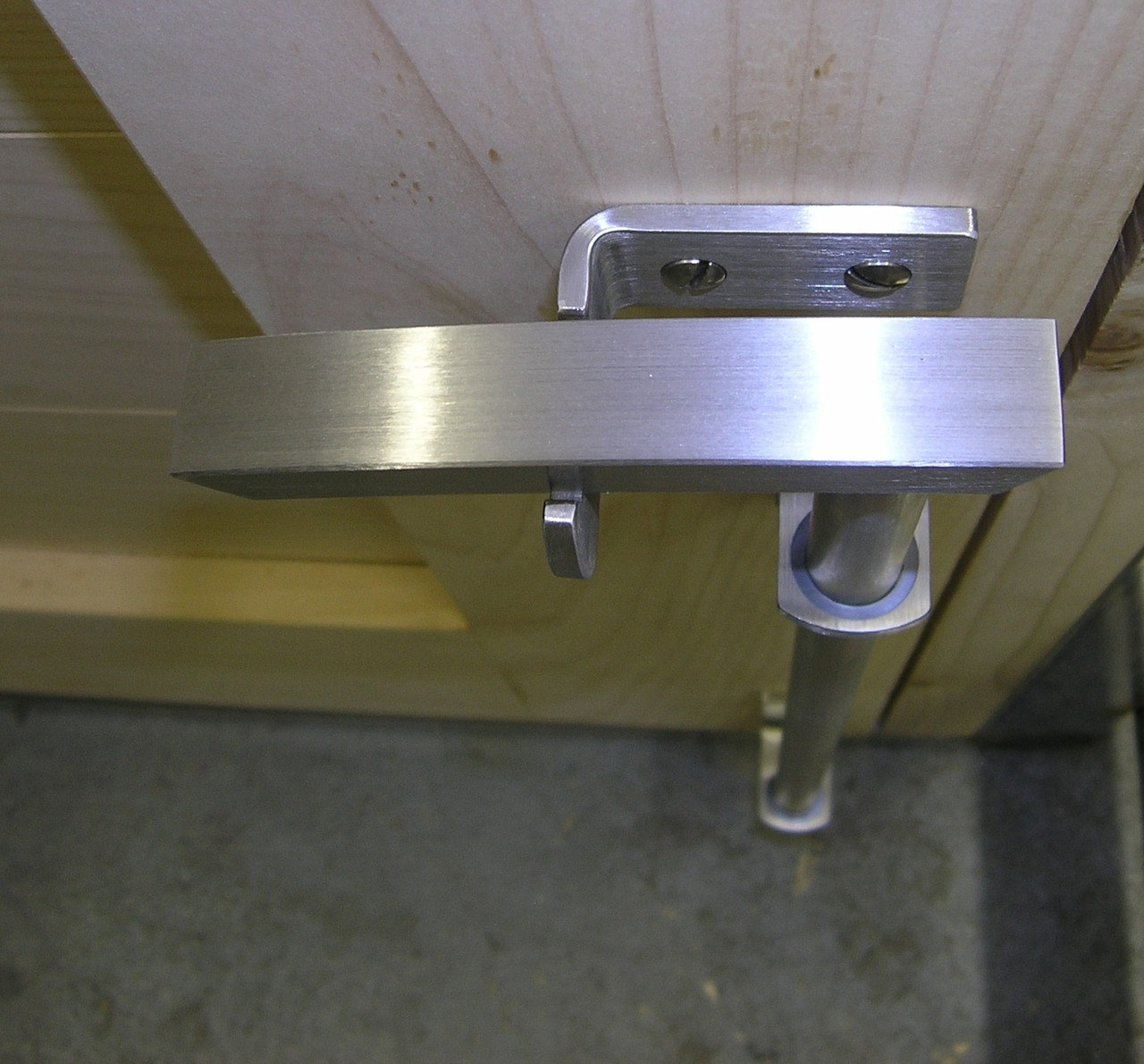 18" Marine Grade 316 Brushed Stainless Steel Contemporary Cane Bolt