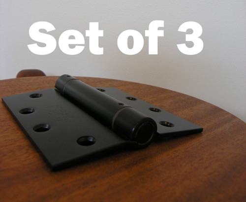 4-1/2" Stainless Steel 304 Self-Closing Spring Hinge Set (3 Hinges) - Satin Black Finish