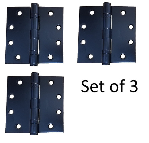 4-1/2" Stainless Steel 304 Heavy Duty Ball-Bearing Hinges (3 Hinges) - Satin Black Finish