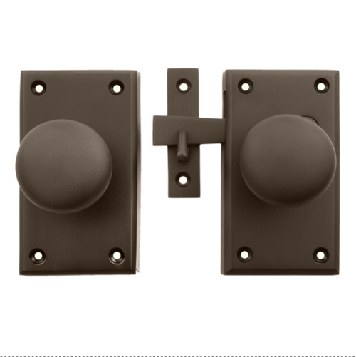 Espresso Dark Bronze Contemporary Bevel Plate Latch with Knob (Build Your Own Package)
