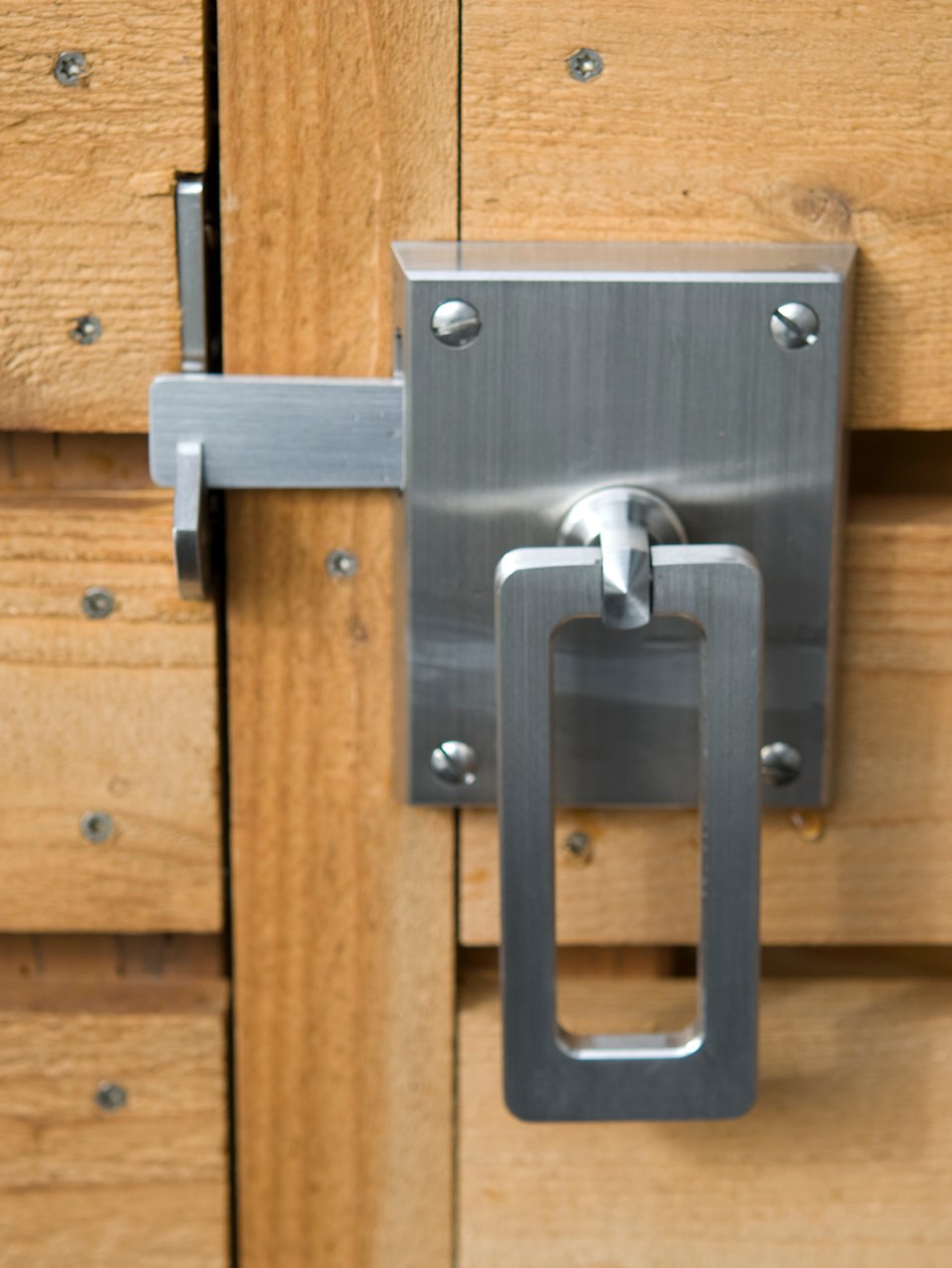 Elise modern stainless steel ring gate latch latch side only elise latching installed