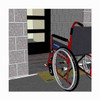 Rubber-Ramp 40mm 1-10 STD Sand-with shown to scale wheelchair