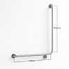 Contenda Shower Rail 32mm Stainless L Shape 650 x 800 mm Left Hand - Dimensions Contenda Shower Rail 32mm Stainless L Shape 650 x 800 mm Left Hand - Dimensions