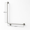 Contenda Shower Rail 32mm Stainless L Shape 650 x 800 mm Right Hand - Dimensions Contenda Shower Rail 32mm Stainless L Shape 650 x 800 mm Right Hand - Dimensions